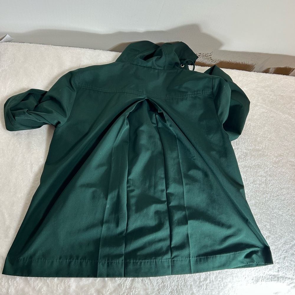 LOFT Dark Green Hooded Jacket with Gold Accents - Picture 11 of 12